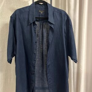 Navy Blue Button-Up Shirt